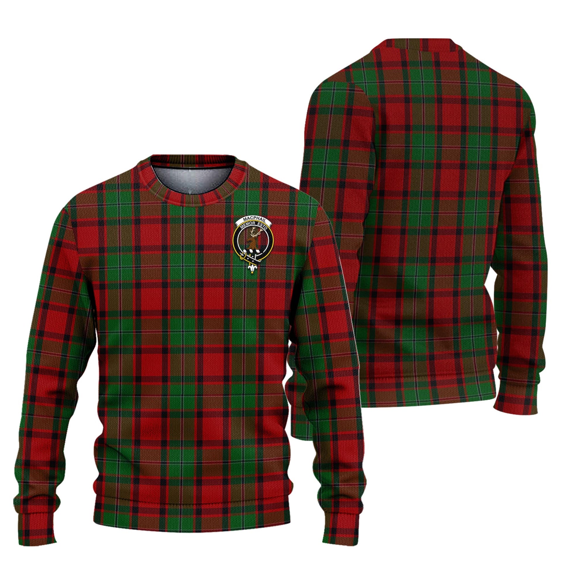 MacPhail Tartan Knitted Sweater with Family Crest Unisex - Tartanvibesclothing