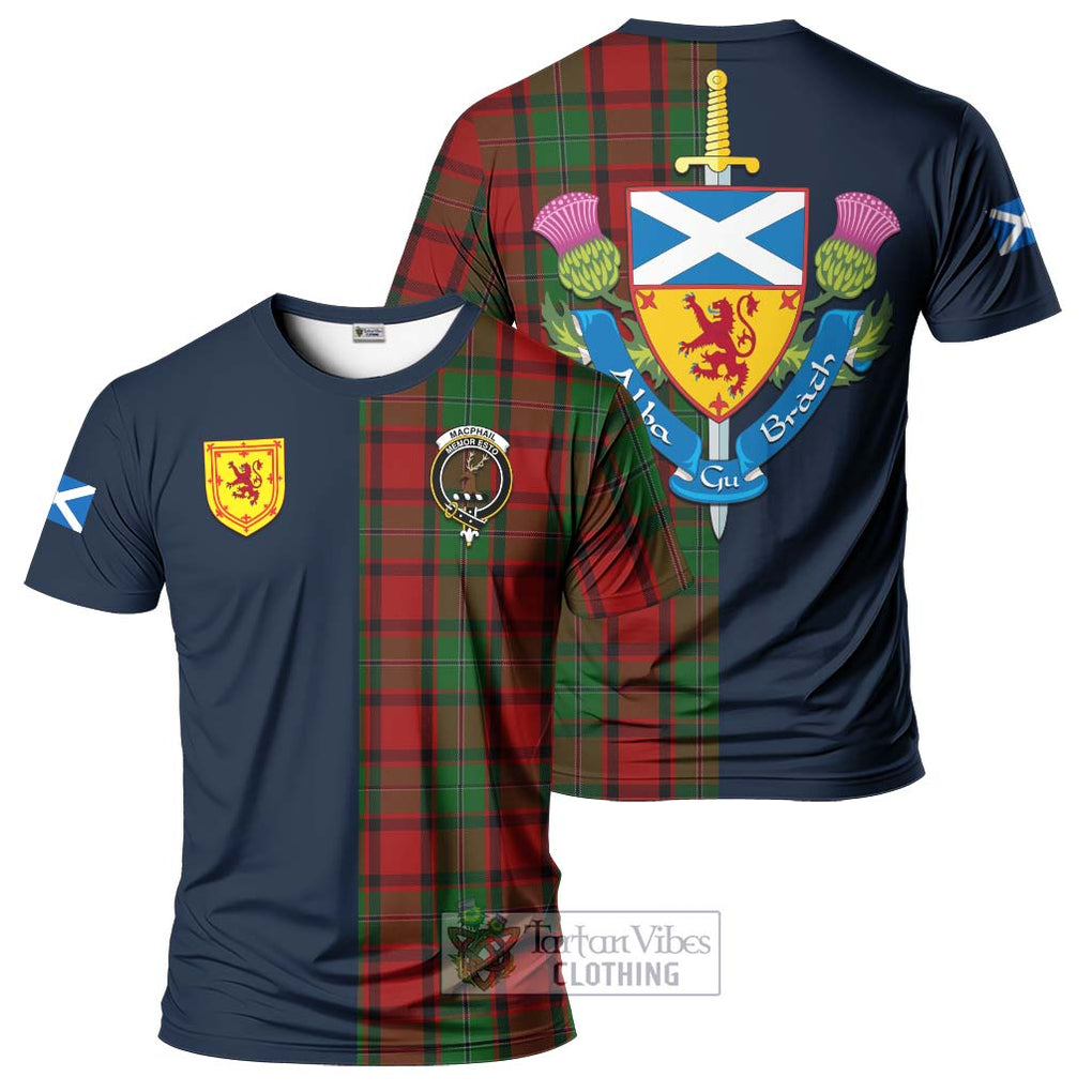 Tartan Vibes Clothing MacPhail Tartan T-Shirt Alba with Scottish Lion Royal Arm Half Style