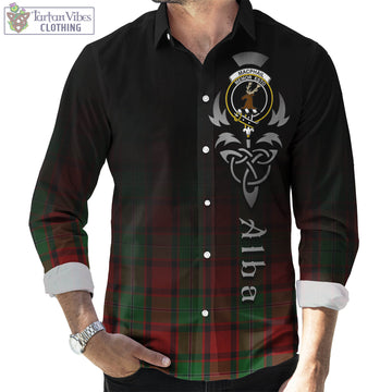 MacPhail (McPhail) Tartan Long Sleeve Button Up Featuring Alba Gu Brath Family Crest Celtic Inspired