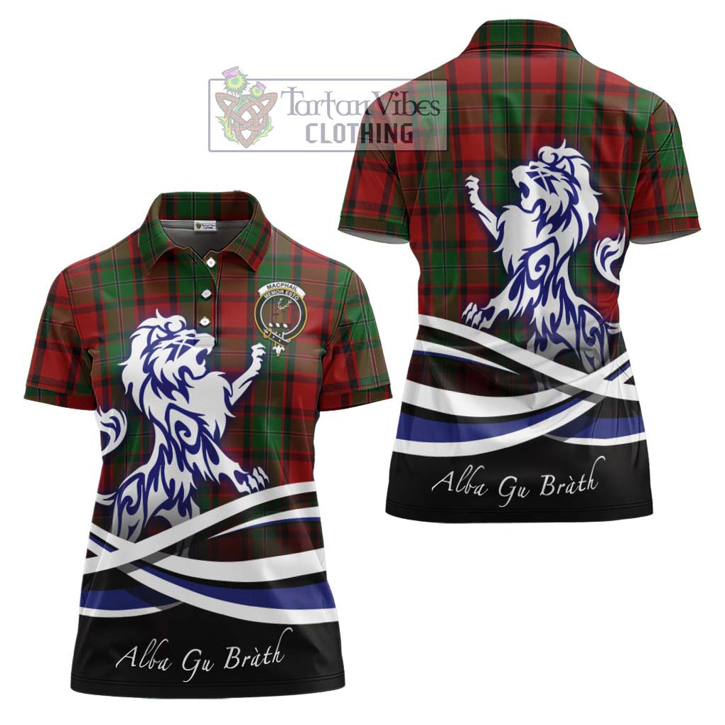 MacPhail (McPhail) Tartan Women's Polo Shirt with Alba Gu Brath Regal Lion Emblem Women - Tartanvibesclothing Shop