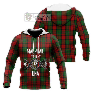 MacPhail (McPhail) Tartan Knitted Hoodie with Family Crest DNA In Me Style