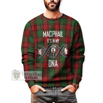 MacPhail (McPhail) Tartan Sweatshirt with Family Crest DNA In Me Style