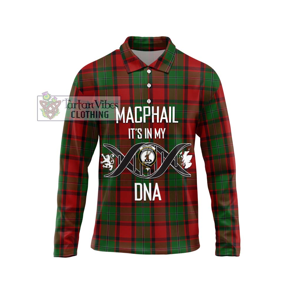 MacPhail (McPhail) Tartan Long Sleeve Polo Shirt with Family Crest DNA In Me Style Unisex - Tartanvibesclothing Shop