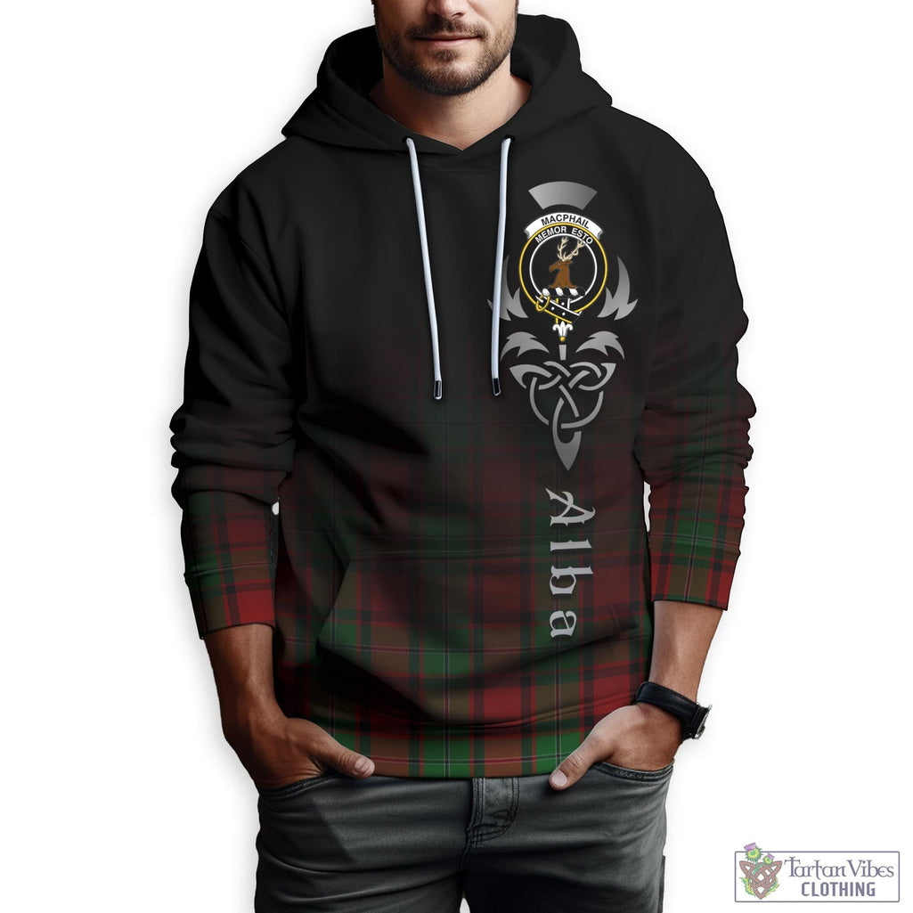 Tartan Vibes Clothing MacPhail Tartan Hoodie Featuring Alba Gu Brath Family Crest Celtic Inspired