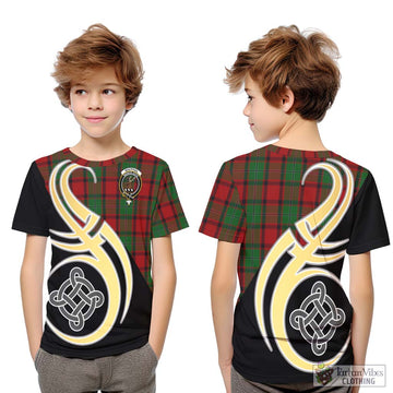 MacPhail (McPhail) Tartan Kid T-Shirt with Family Crest and Celtic Symbol Style