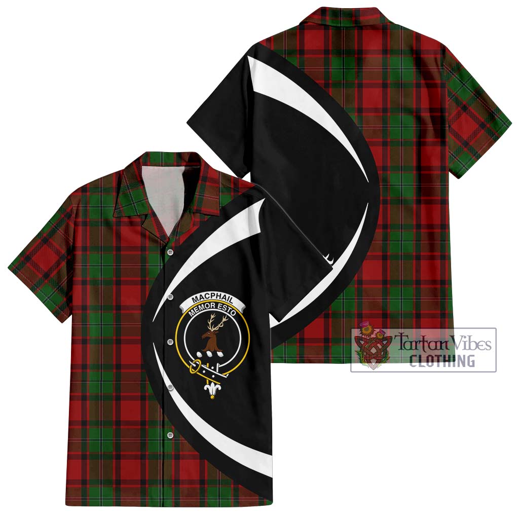 MacPhail (McPhail) Tartan Short Sleeve Button Up with Family Crest Circle Style Kid - Tartan Vibes Clothing