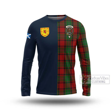 MacPhail (McPhail) Tartan Long Sleeve T-Shirt Alba with Scottish Lion Royal Arm Half Style