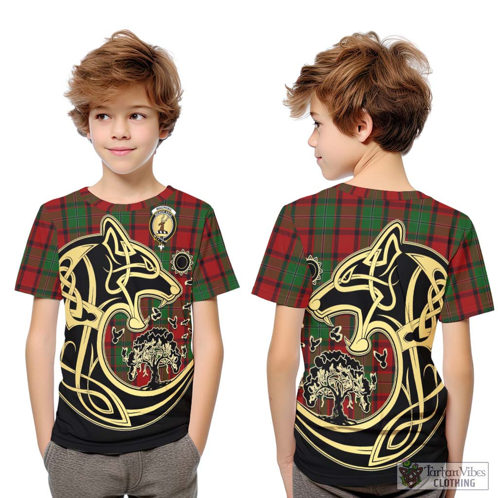 MacPhail (McPhail) Tartan Kid T-Shirt with Family Crest Celtic Wolf Style Youth XL Size14 - Tartan Vibes Clothing