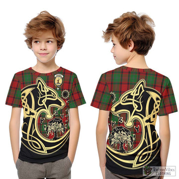 MacPhail (McPhail) Tartan Kid T-Shirt with Family Crest Celtic Wolf Style