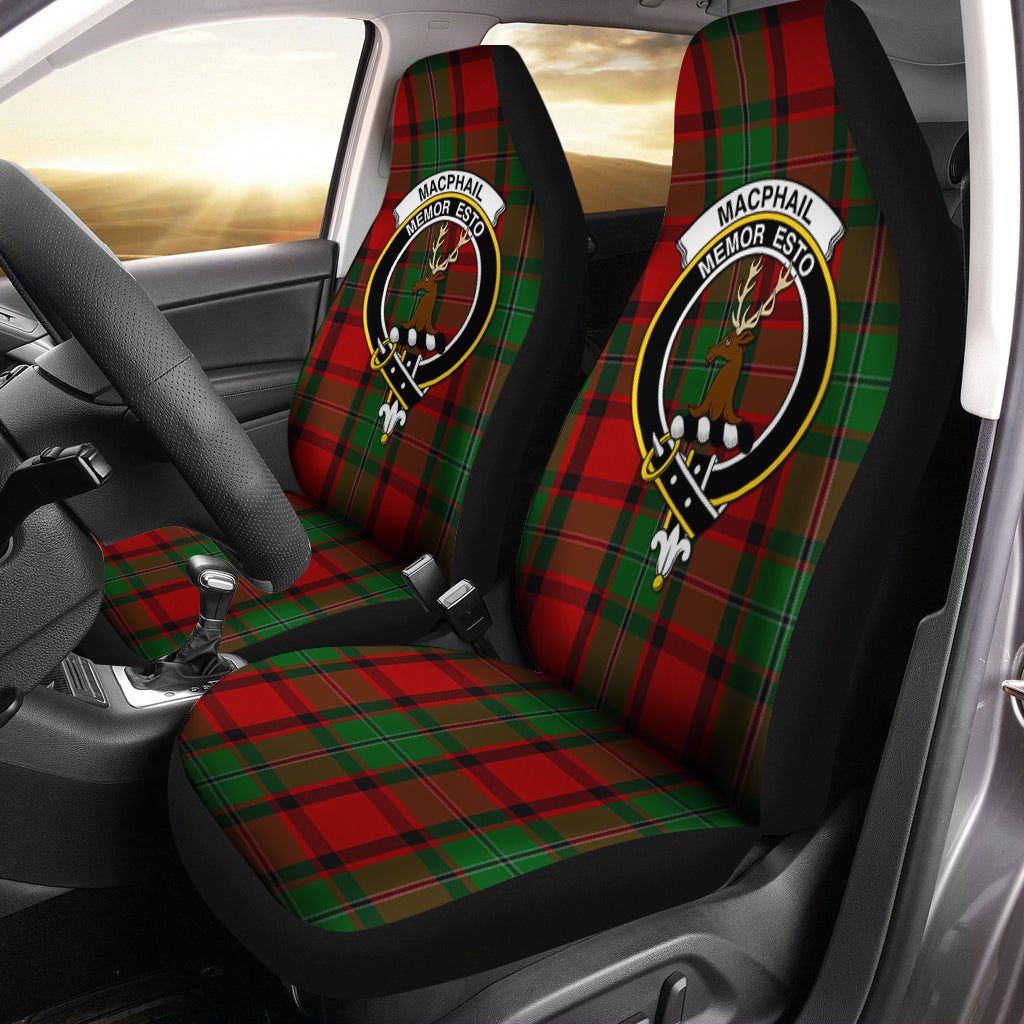 MacPhail (McPhail) Tartan Car Seat Cover with Family Crest One Size - Tartan Vibes Clothing