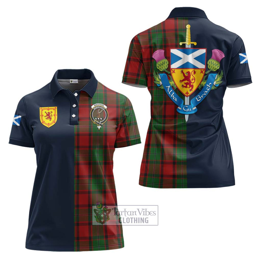 Tartan Vibes Clothing MacPhail Tartan Women's Polo Shirt with Scottish Lion Royal Arm Half Style