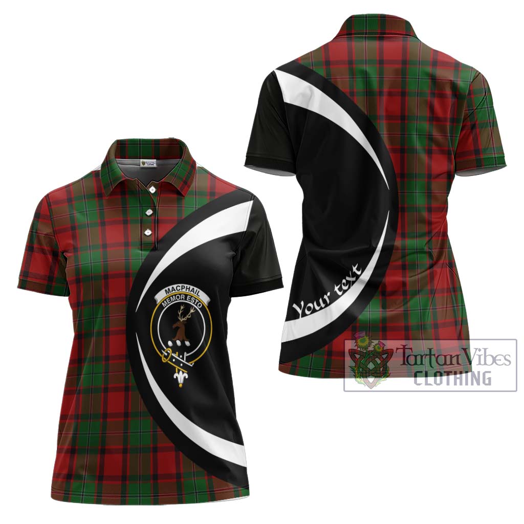 Tartan Vibes Clothing MacPhail Tartan Women's Polo Shirt with Family Crest Circle Style