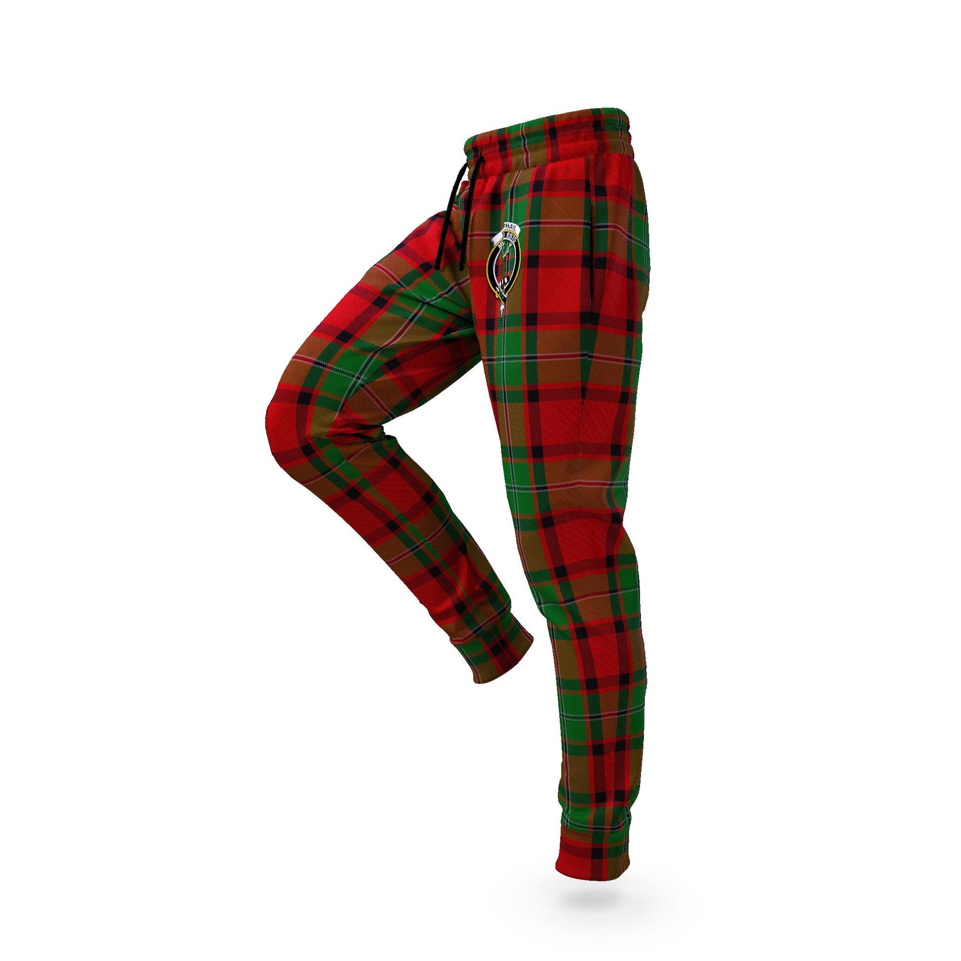 MacPhail (McPhail) Tartan Joggers Pants with Family Crest S - Tartan Vibes Clothing