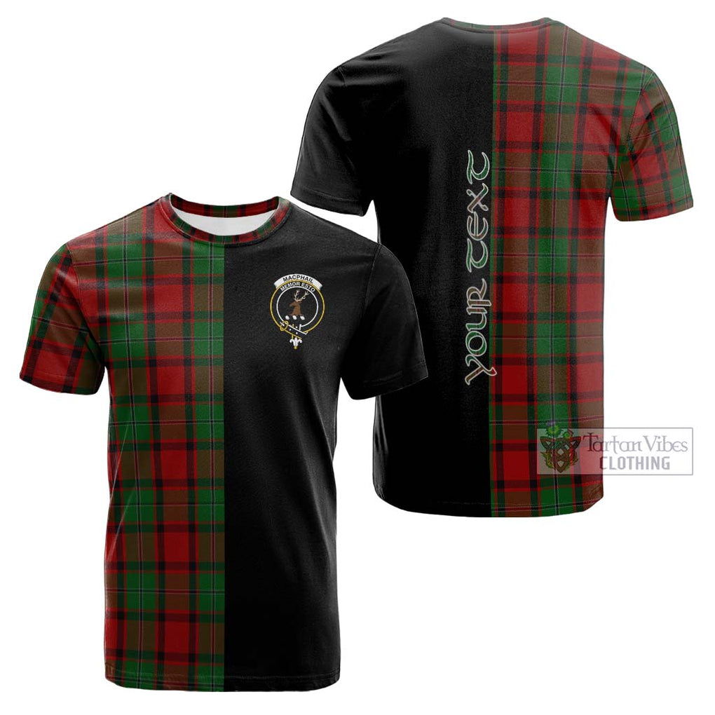 Tartan Vibes Clothing MacPhail Tartan Cotton T-shirt with Family Crest and Half Of Me Style