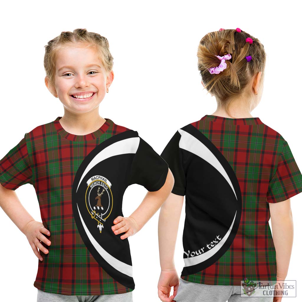 MacPhail (McPhail) Tartan Kid T-Shirt with Family Crest Circle Style - Tartan Vibes Clothing