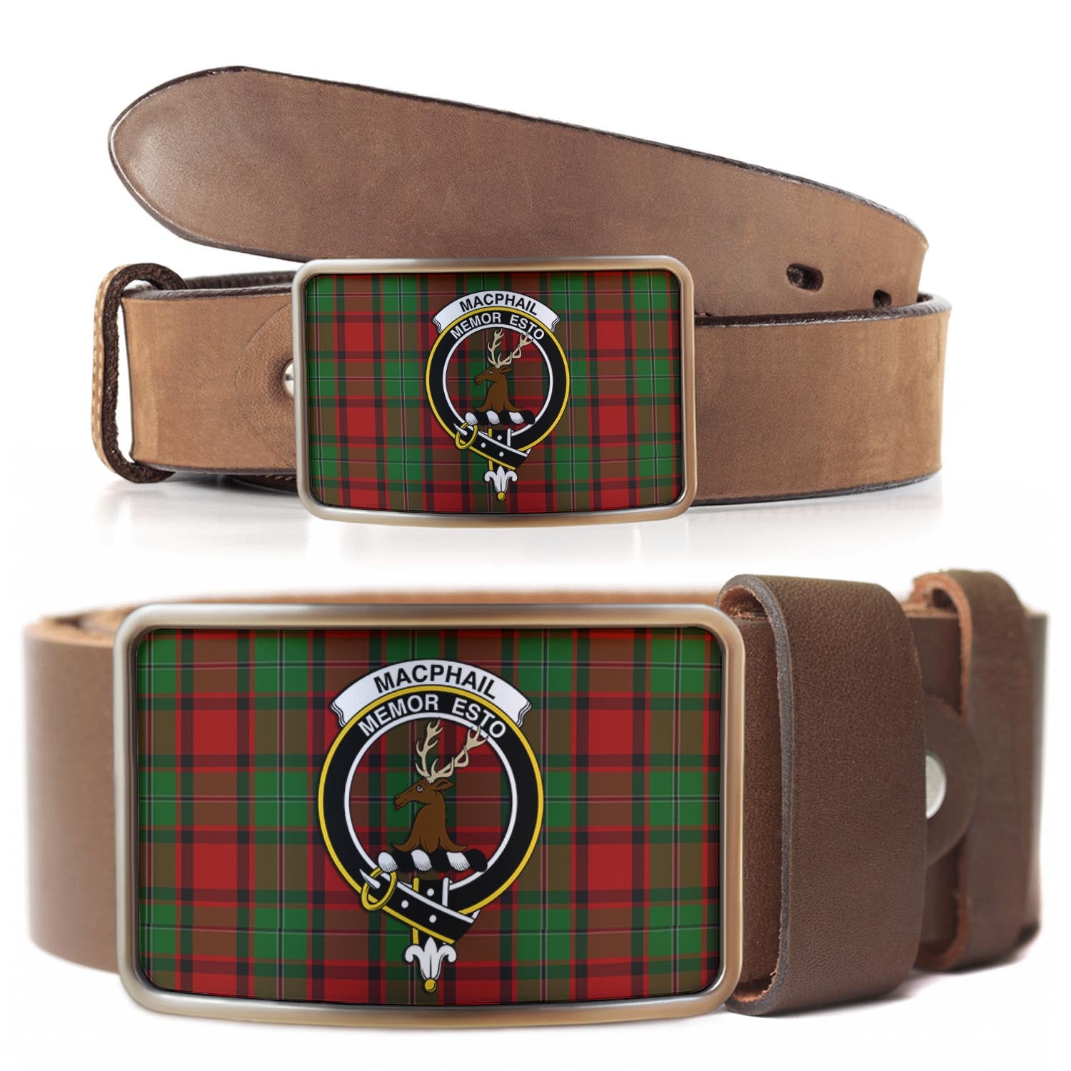 MacPhail (McPhail) Tartan Belt Buckles with Family Crest - Tartan Vibes Clothing