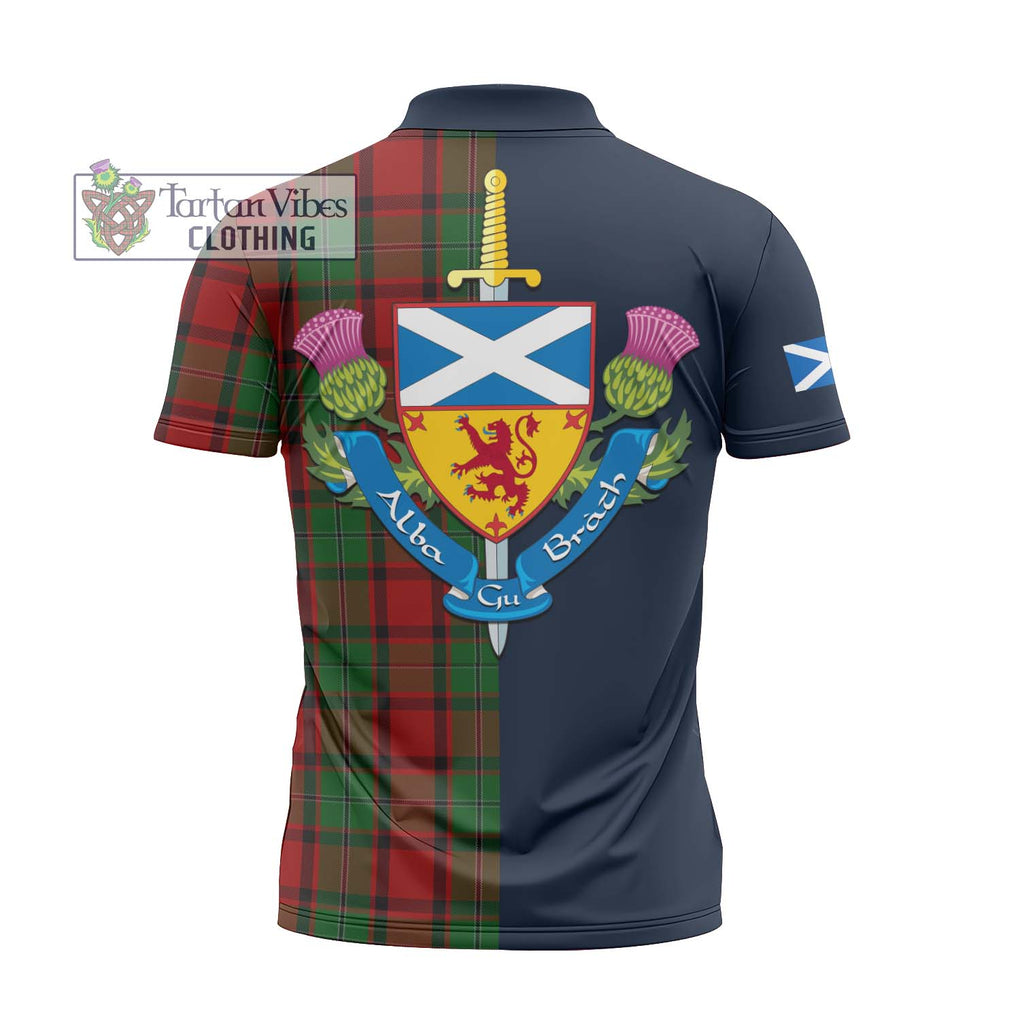 Tartan Vibes Clothing MacPhail Tartan Zipper Polo Shirt with Scottish Lion Royal Arm Half Style