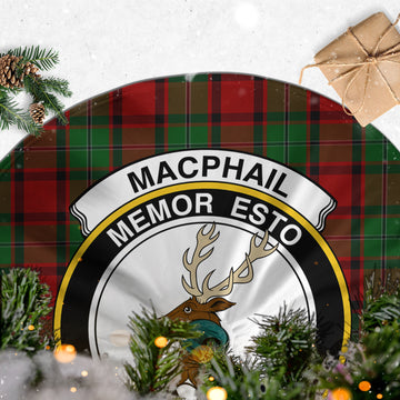 MacPhail (McPhail) Tartan Christmas Tree Skirt with Family Crest