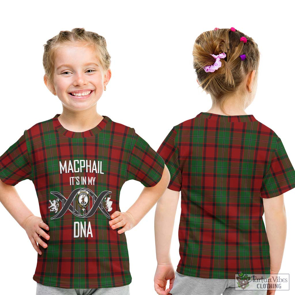 MacPhail (McPhail) Tartan Kid T-Shirt with Family Crest DNA In Me Style - Tartanvibesclothing Shop