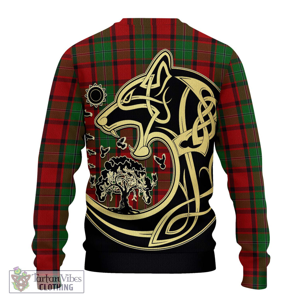 MacPhail (McPhail) Tartan Knitted Sweater with Family Crest Celtic Wolf Style - Tartan Vibes Clothing