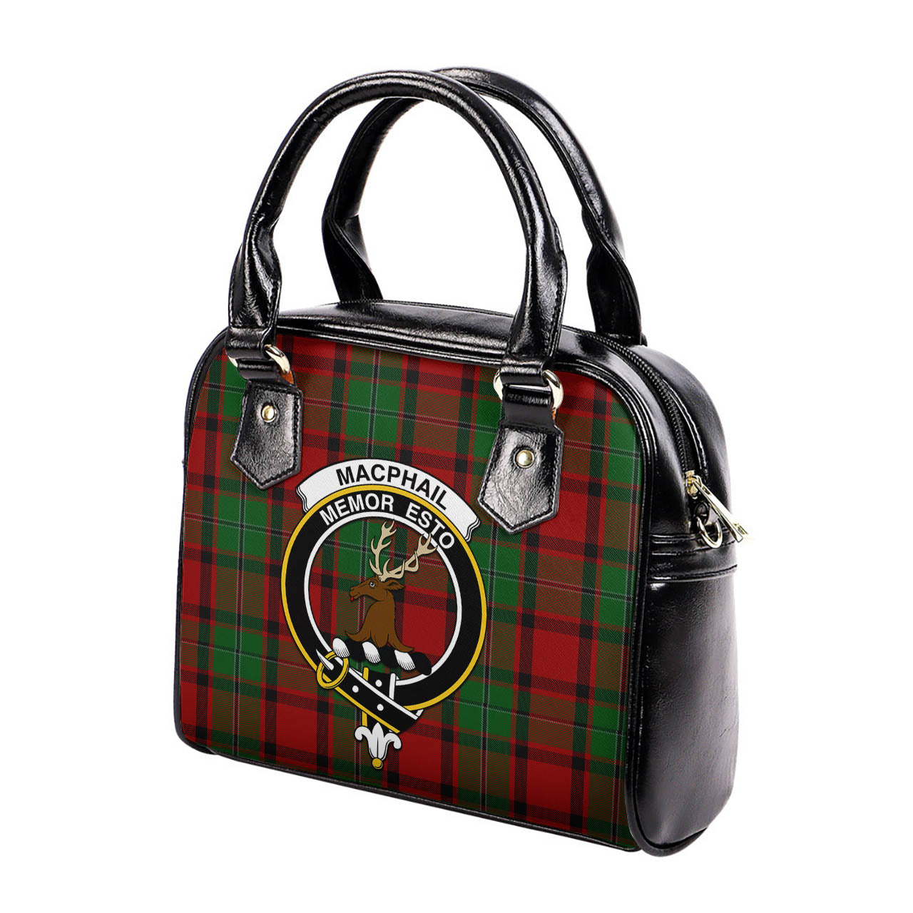 MacPhail Tartan Shoulder Handbags with Family Crest - Tartanvibesclothing