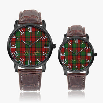 MacPhail (McPhail) Tartan Personalized Your Text Leather Trap Quartz Watch