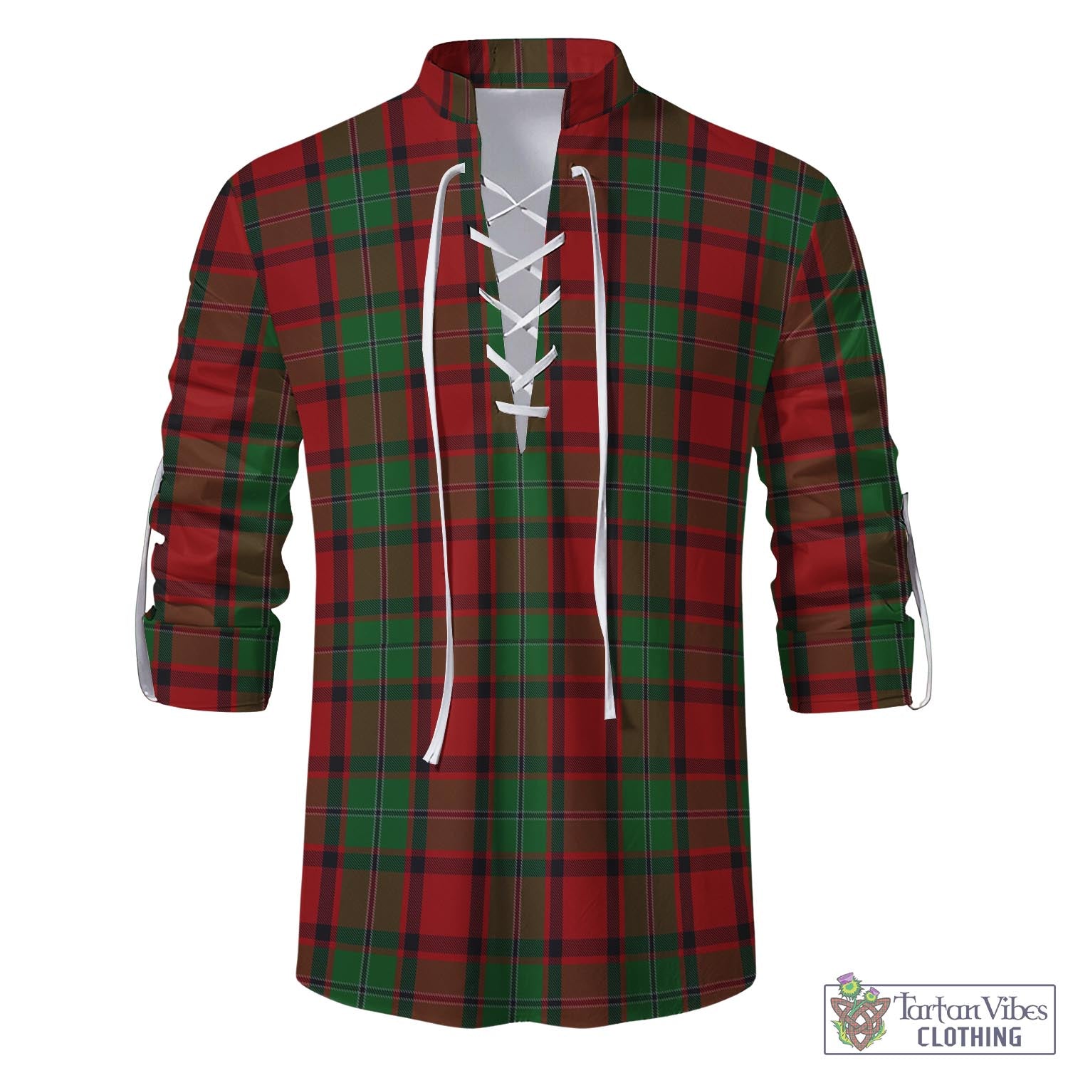 Tartan Vibes Clothing MacPhail Tartan Men's Scottish Traditional Jacobite Ghillie Kilt Shirt