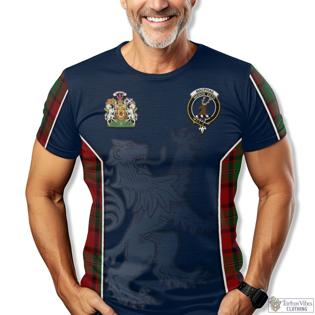 Tartan Vibes Clothing MacPhail Tartan T-Shirt with Family Crest and Lion Rampant Vibes Sport Style