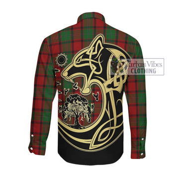 MacPhail (McPhail) Tartan Long Sleeve Button Shirt with Family Crest Celtic Wolf Style