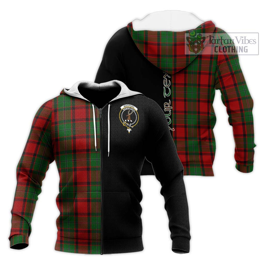 MacPhail (McPhail) Tartan Knitted Hoodie with Family Crest and Half Of Me Style Unisex Knitted Zip Hoodie - Tartanvibesclothing Shop