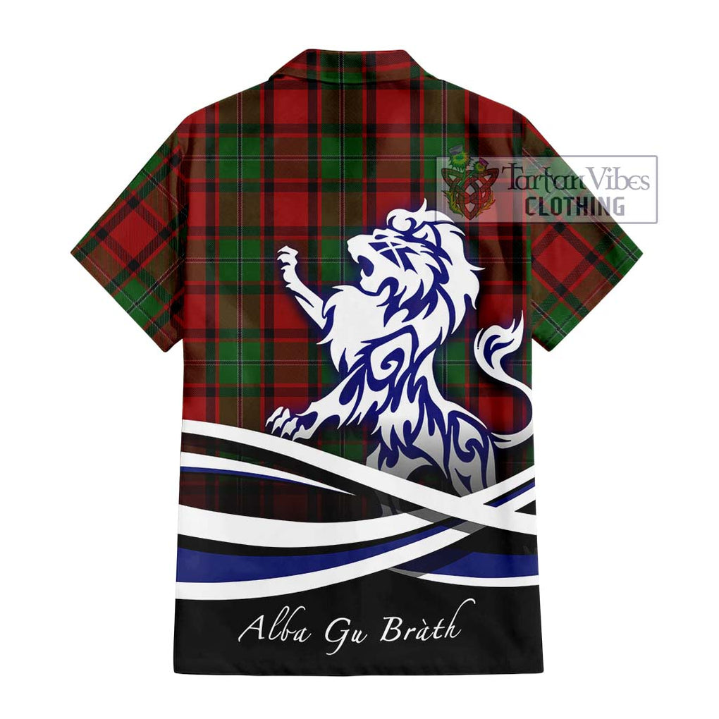 MacPhail (McPhail) Tartan Short Sleeve Button Shirt with Alba Gu Brath Regal Lion Emblem - Tartanvibesclothing Shop