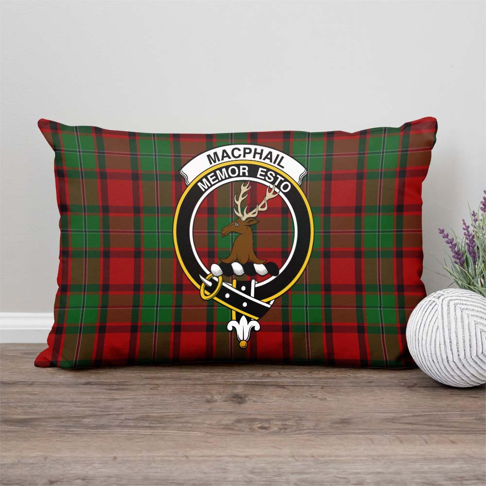 MacPhail Tartan Pillow Cover with Family Crest Rectangle Pillow Cover - Tartanvibesclothing