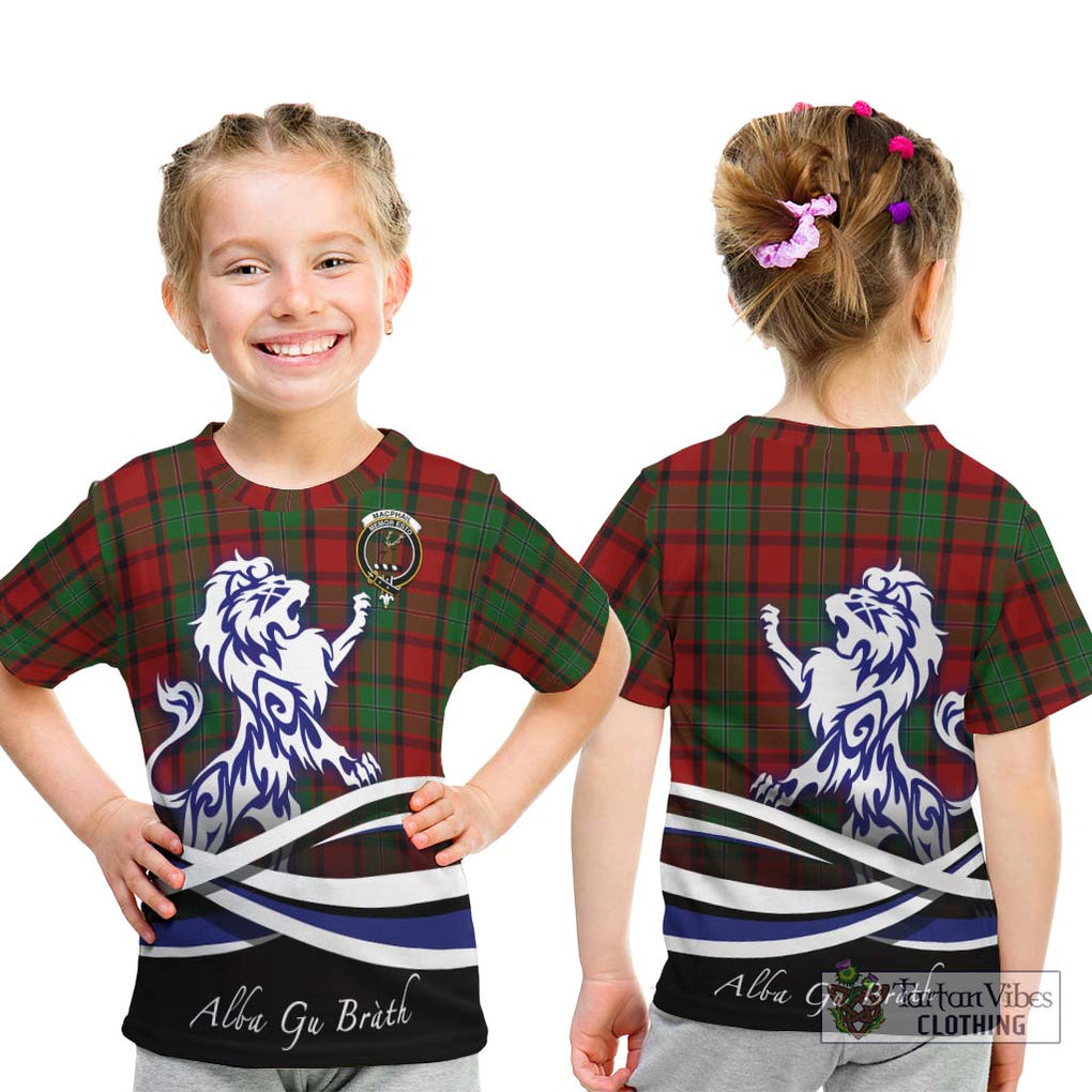 MacPhail (McPhail) Tartan Kid T-Shirt with Alba Gu Brath Regal Lion Emblem - Tartanvibesclothing Shop