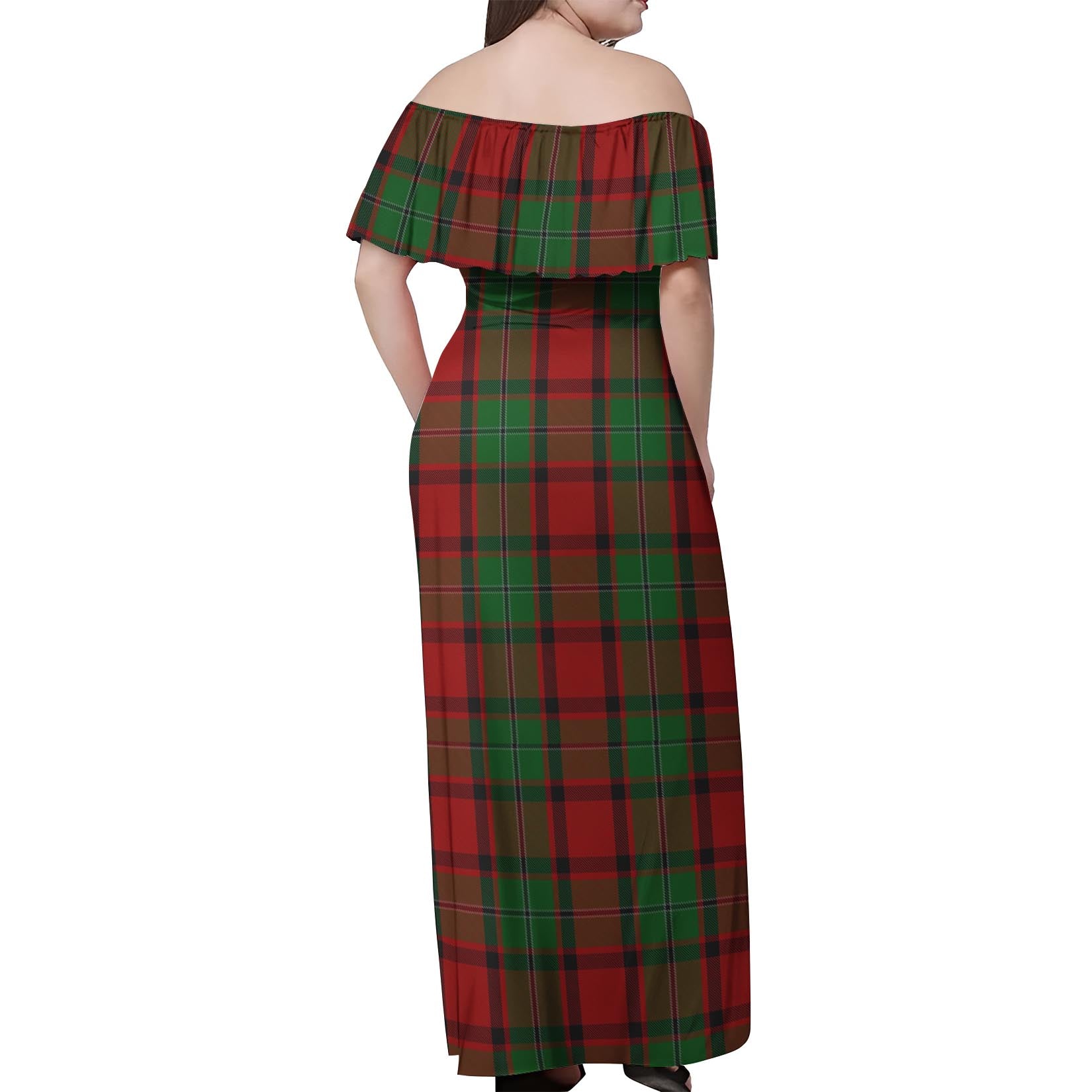 MacPhail Tartan Off Shoulder Long Dress - Tartanvibesclothing