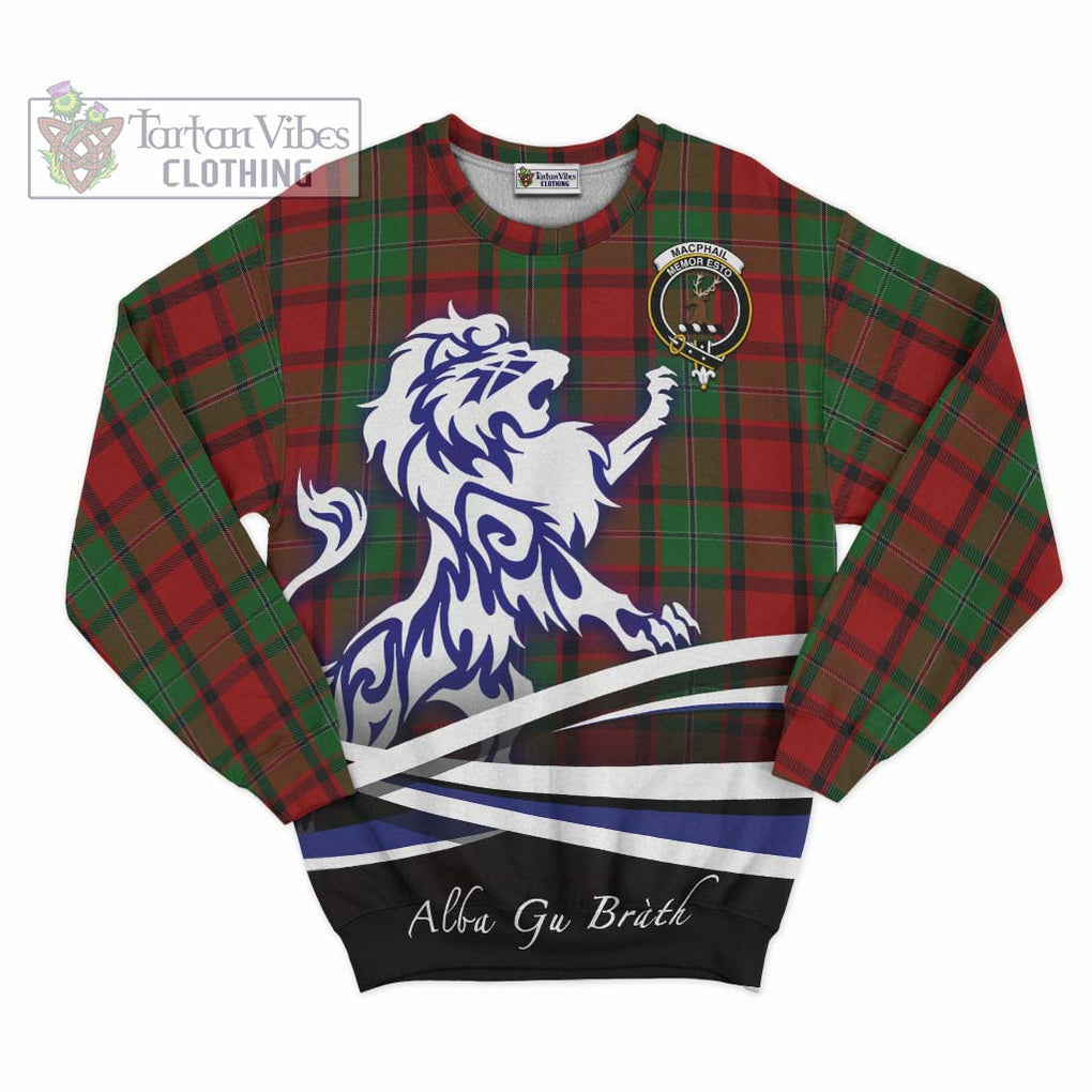 MacPhail (McPhail) Tartan Sweatshirt with Alba Gu Brath Regal Lion Emblem - Tartanvibesclothing Shop