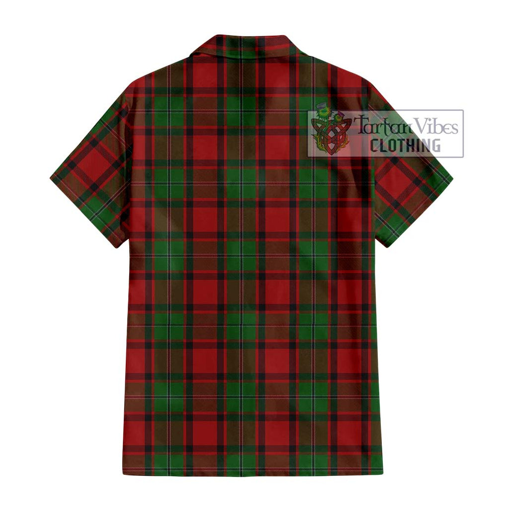 MacPhail (McPhail) Tartan Short Sleeve Button Shirt with Family Crest DNA In Me Style - Tartanvibesclothing Shop