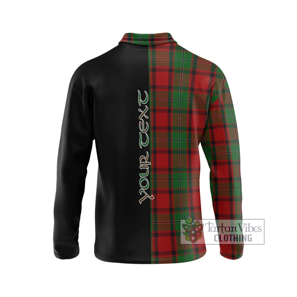 MacPhail (McPhail) Tartan Long Sleeve Polo Shirt with Family Crest and Half Of Me Style - Tartanvibesclothing Shop