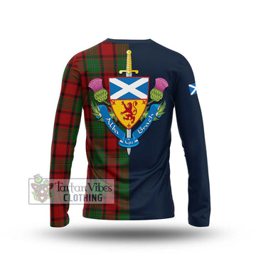 MacPhail (McPhail) Tartan Long Sleeve T-Shirt Alba with Scottish Lion Royal Arm Half Style