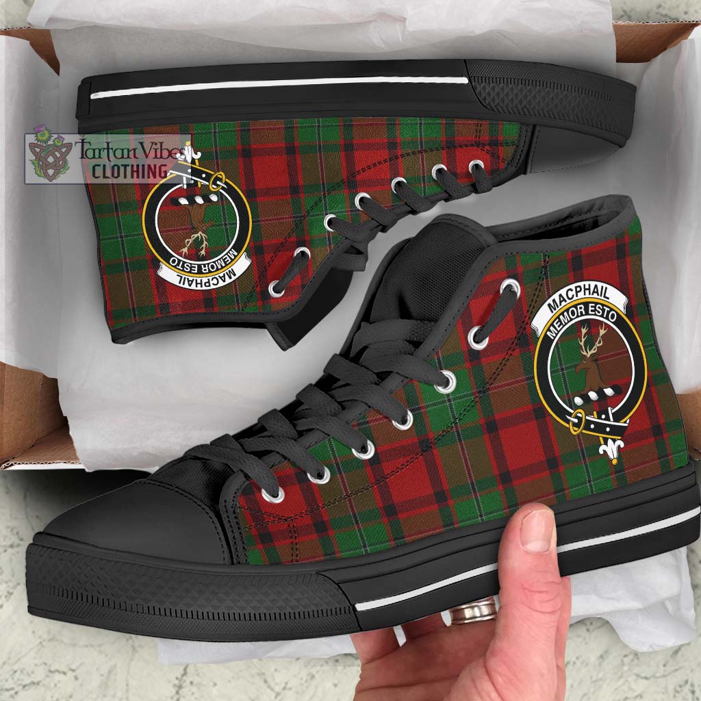 Tartan Vibes Clothing MacPhail Tartan High Top Shoes with Family Crest