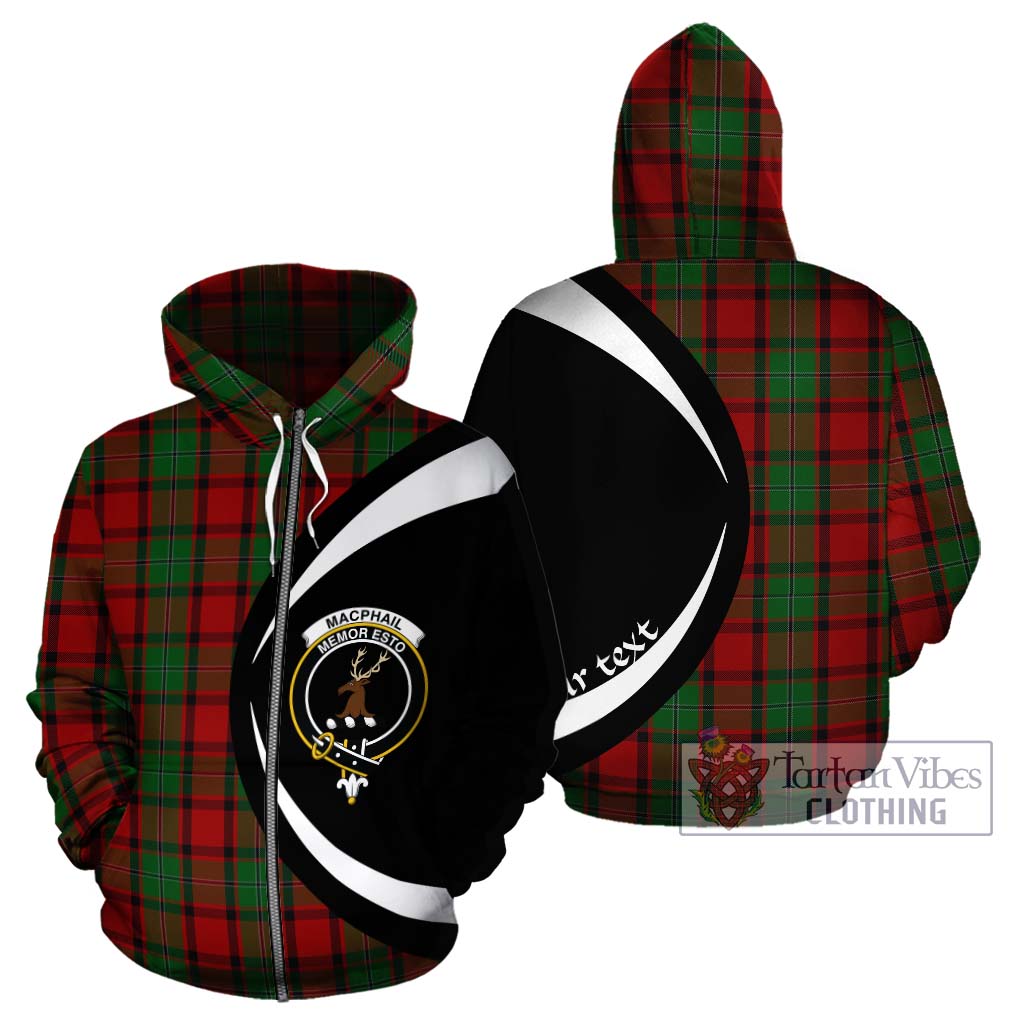 Tartan Vibes Clothing MacPhail Tartan Hoodie with Family Crest Circle Style