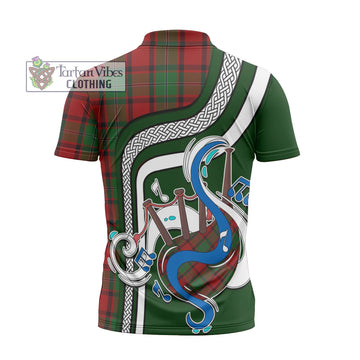 MacPhail (McPhail) Tartan Zipper Polo Shirt with Epic Bagpipe Style