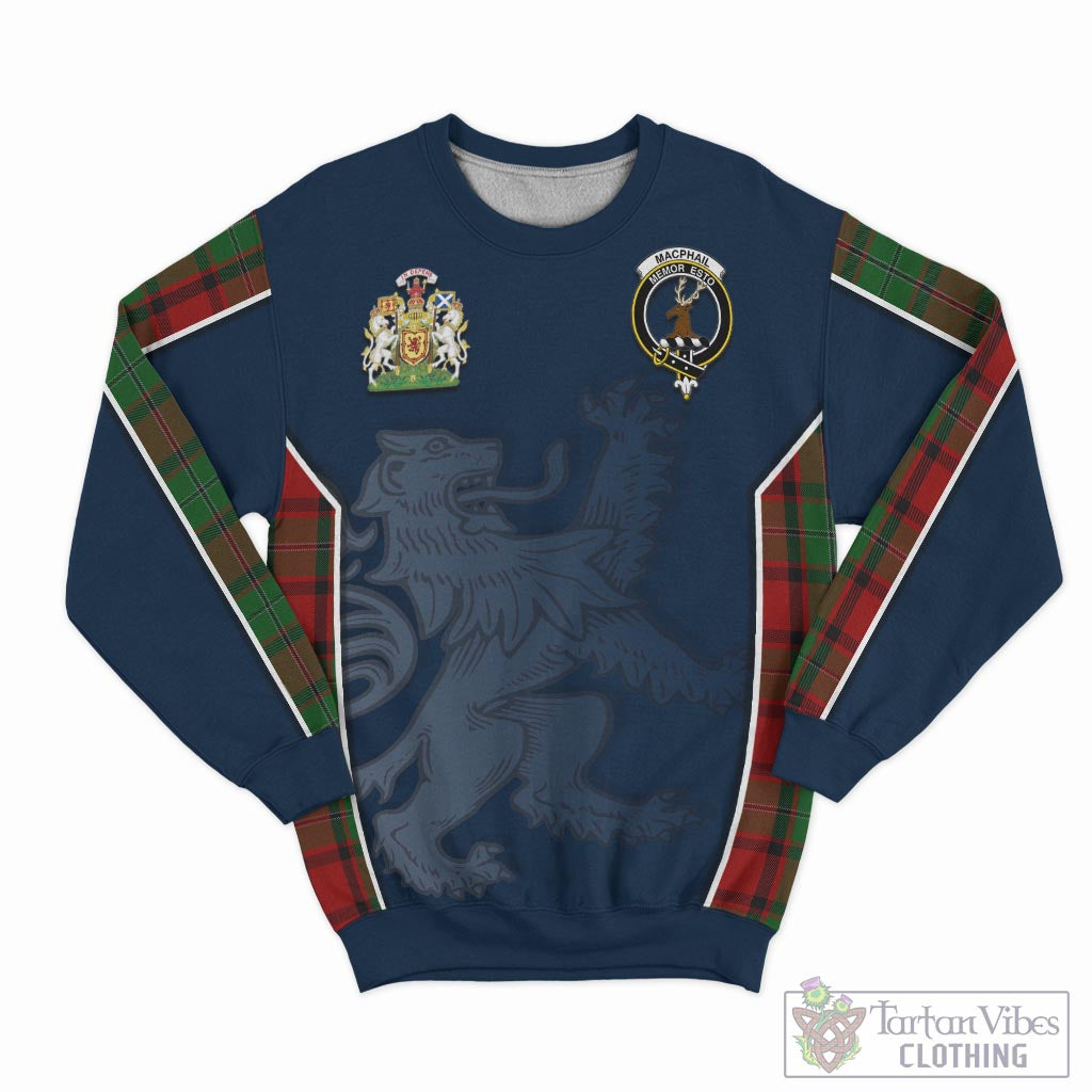 Tartan Vibes Clothing MacPhail Tartan Sweater with Family Crest and Lion Rampant Vibes Sport Style