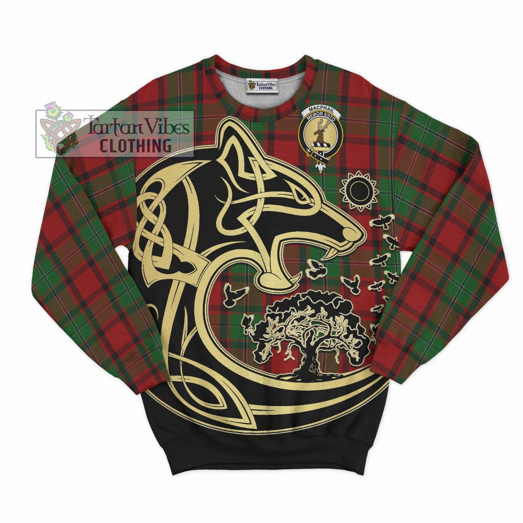 MacPhail (McPhail) Tartan Sweatshirt with Family Crest Celtic Wolf Style - Tartan Vibes Clothing