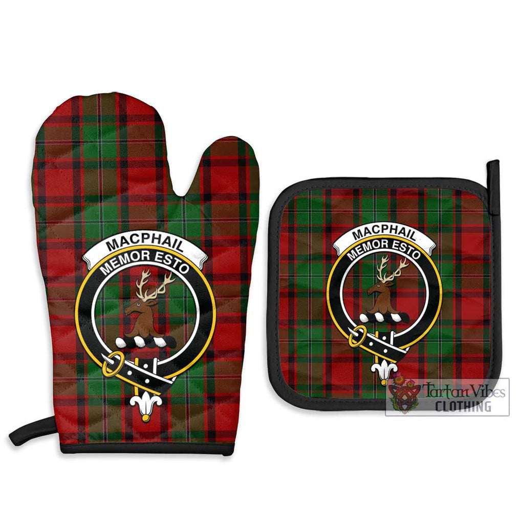 MacPhail (McPhail) Tartan Combo Oven Mitt & Pot-Holder with Family Crest Combo 1 Oven Mitt & 2 Pot-Holder Black - Tartan Vibes Clothing