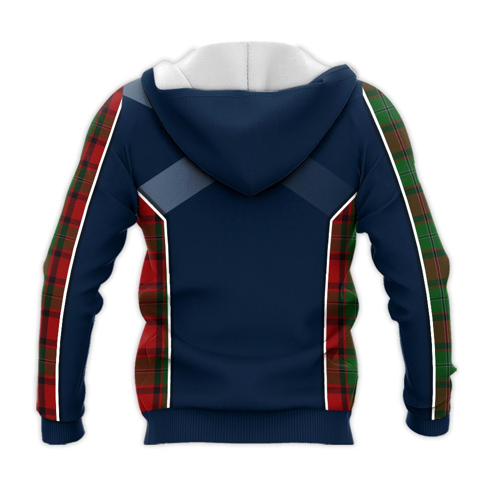 Tartan Vibes Clothing MacPhail Tartan Knitted Hoodie with Family Crest and Scottish Thistle Vibes Sport Style