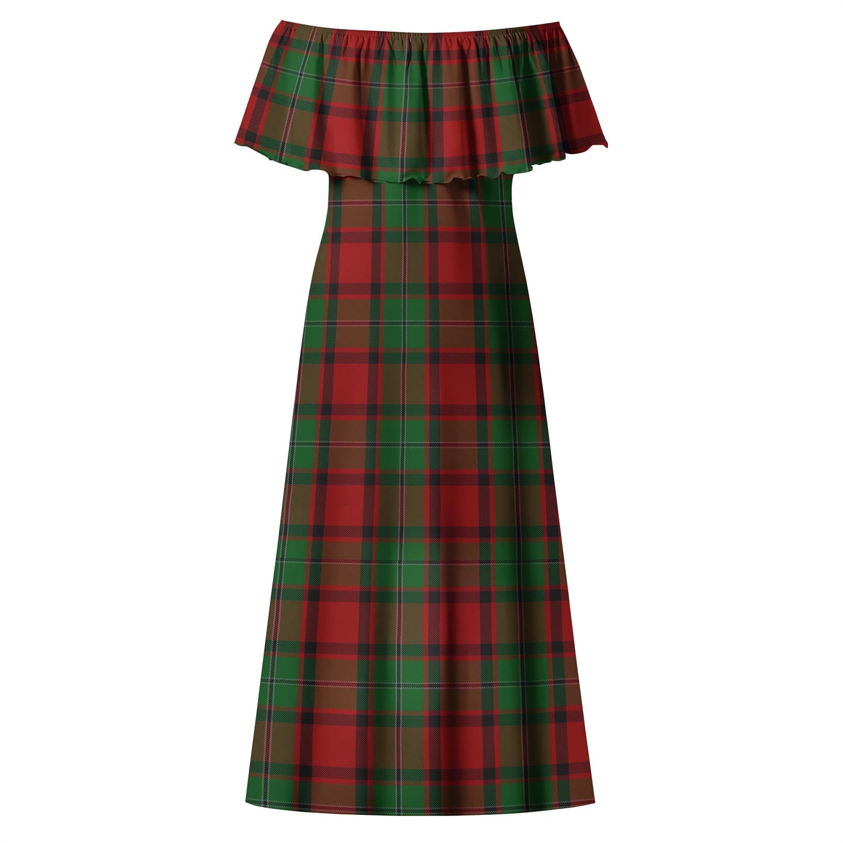 MacPhail Tartan Off Shoulder Long Dress - Tartanvibesclothing