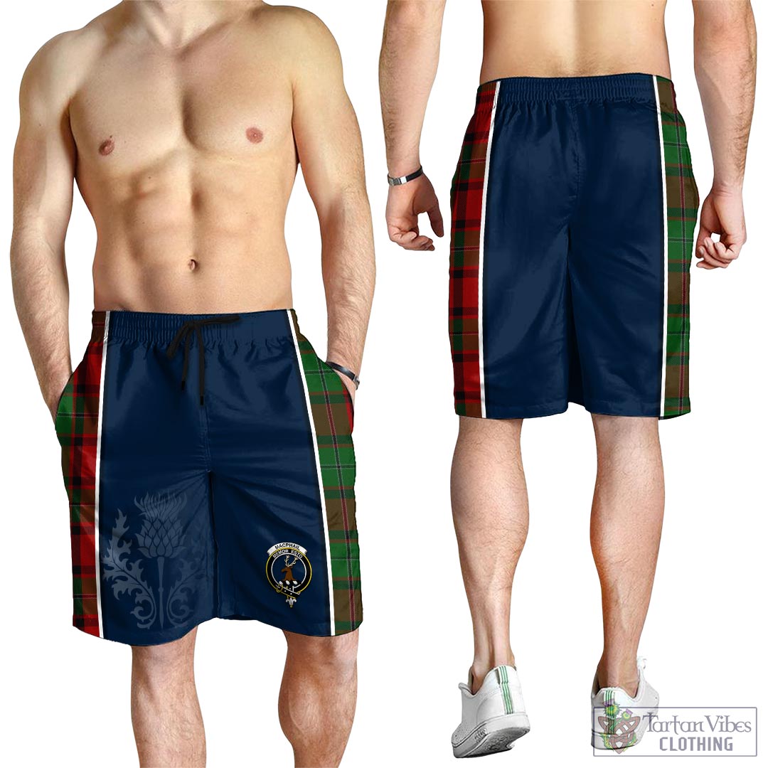 Tartan Vibes Clothing MacPhail Tartan Men's Shorts with Family Crest and Scottish Thistle Vibes Sport Style