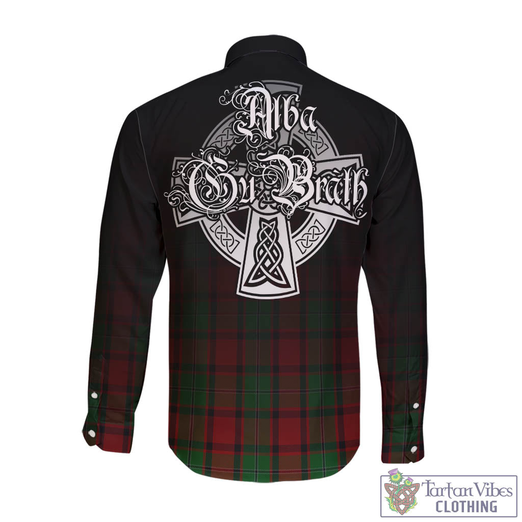 Tartan Vibes Clothing MacPhail Tartan Long Sleeve Button Up Featuring Alba Gu Brath Family Crest Celtic Inspired