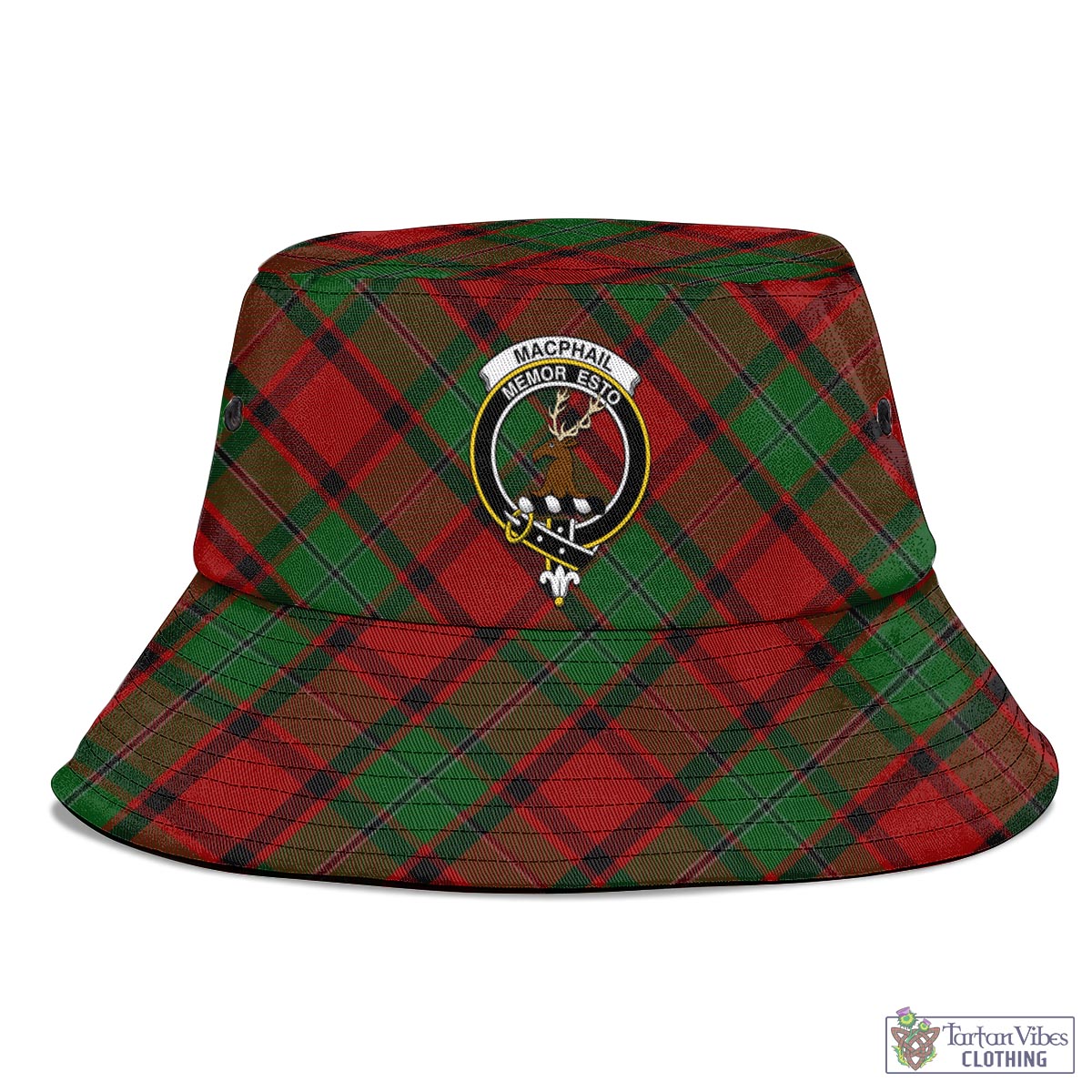 Tartan Vibes Clothing MacPhail Tartan Bucket Hat with Family Crest