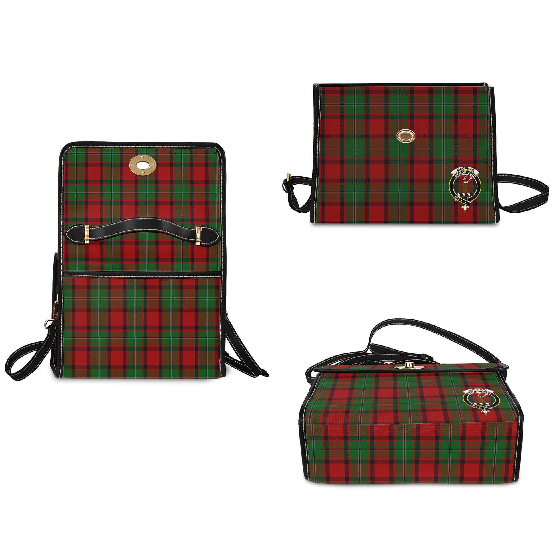 macphail-tartan-leather-strap-waterproof-canvas-bag-with-family-crest